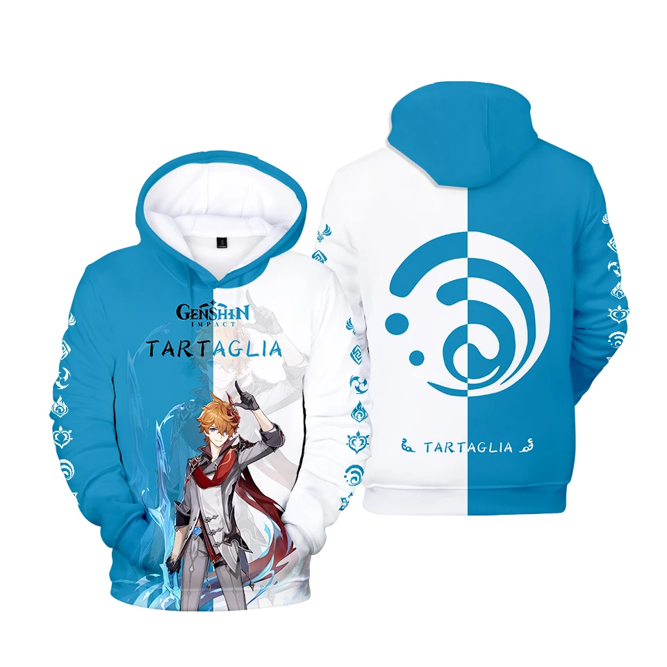 

New Autumn 3D Genshin Impact Hoodies Men Women Sweatshirts Hip Hop Kids Game Tops Casual TARTAGLIA Boys Girls Pullovers