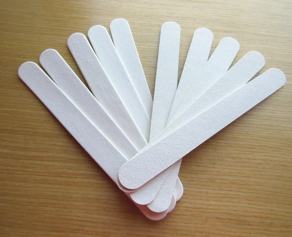 200 Pcs Witte Nagelvijl 100/180 Hout Nagelvijl Houten Bestand Nail Care Tool Nail Art Tool