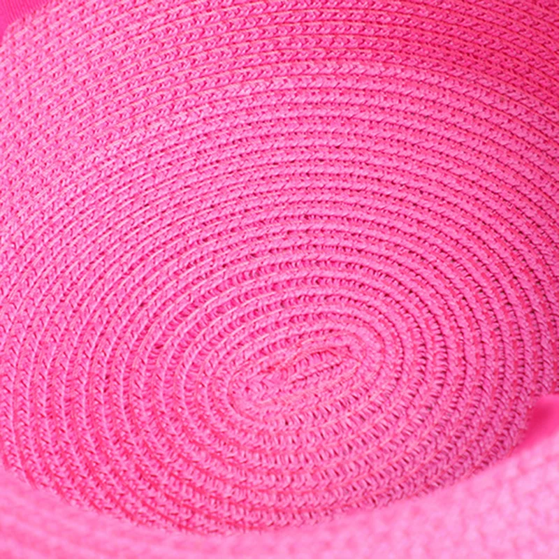 Chapeau de paille plat pour parents et enfants, vente en gros, chapeau de soleil, canotier, nœud papillon, chapeaux d\'été pour femmes, enfants et