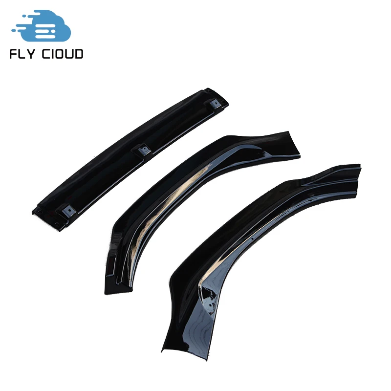 3 PCS Splitters ABS Material Carbon Black Car Trim Front Shovel Chin Bumper Lip For Hyundai Verna Reina 2010-2019