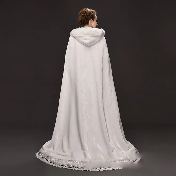 Winter cape Women Cloak High Quality  Vintage Thick Hood Floor-Length Medieval Long Cape Hood Overcoats Long Cloak