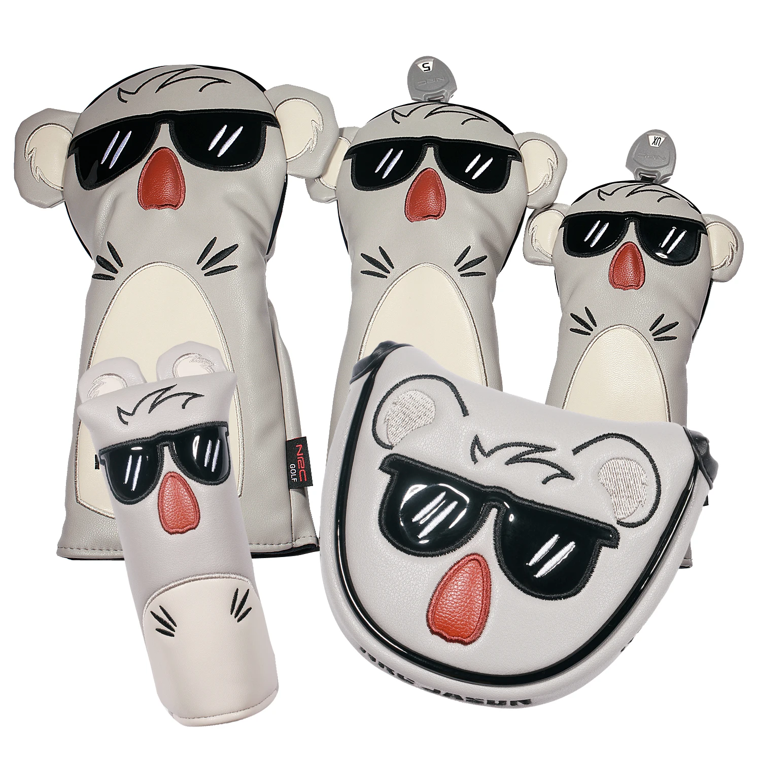 Golf Headcovers Club covers Golf Head Covers for #1 Driver #3 #5 Fairway Woods hybrid 460cc Koala Cartoon Animal lovely