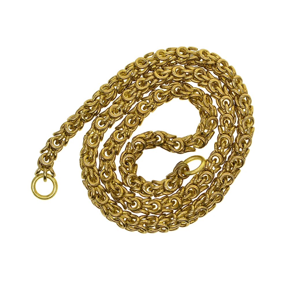 viking Punk biker Fine solid brass 6 mm thick Byzantine snake chain necklace wallet jean FOB keychains chain  DIY