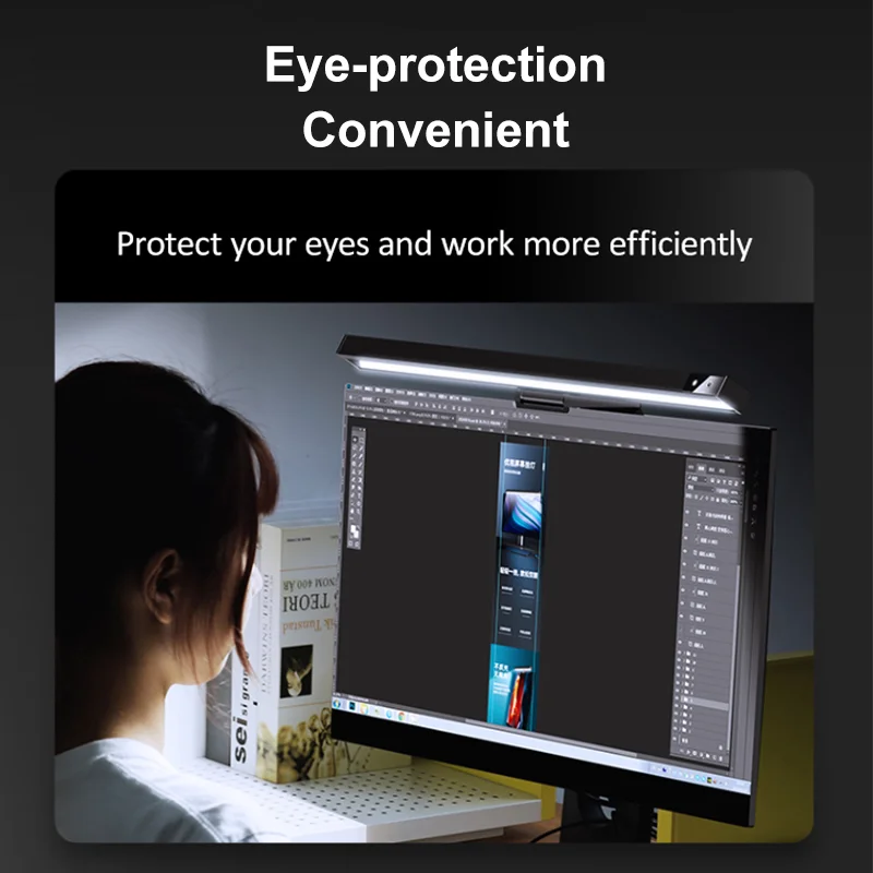 LAOPAO-lâmpada de mesa para computador e laptop, escurecimento stepless, pendurado monitor LCD luz, estudo de leitura luz, 3 cores