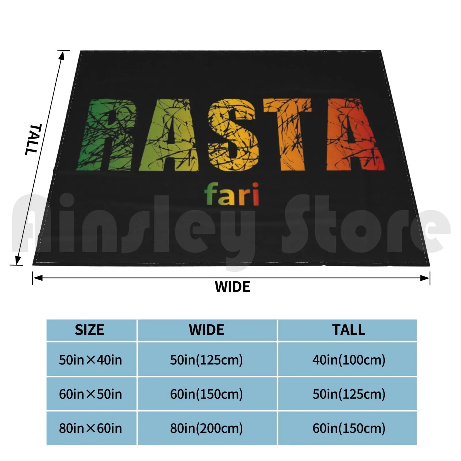 Rasta Fari Blanket Fashion Custom Rasta Jah Rastaman Damian Marley Ziggy Marley Ratsa Rasta Rasta Colors