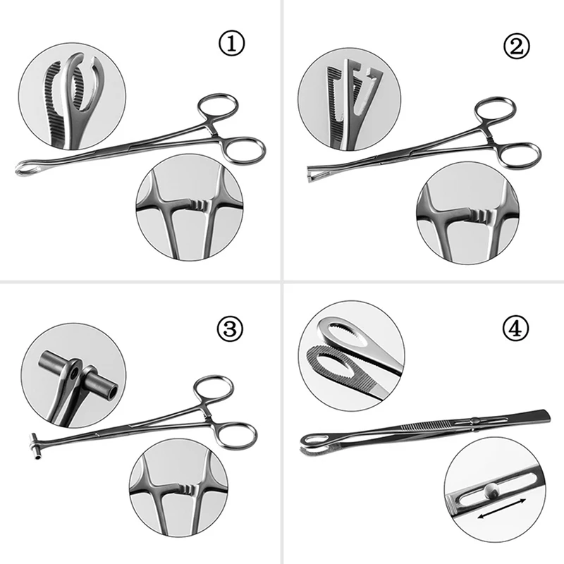 1pc Surgical Steel Piercing Tools Kit Tweezer Clamp Plier Belly Ear Stud Nose Lip Ring Different Shape Professional Body Jewelry