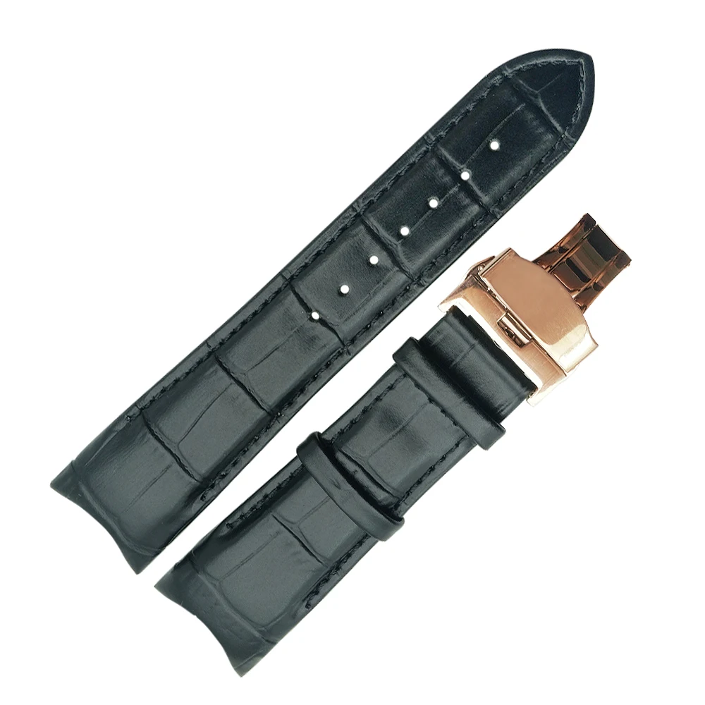 Handmade Genuine Leather Watch Band for Tissot T035 PRC200 T055 T097 Watchband Butterfly Buckle Strap Wrist Bracelet