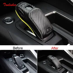 Tonlinker Interior Gear Head Cover case sticker for Peugeot 508 3008/GT 4008 2017-19 Car Styling 1 PCS PU Leather Cover sticker