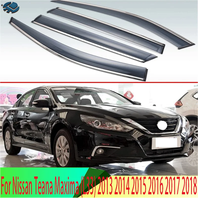 

For Nissan Teana Maxima (L33) 2013 2014 2015 2016 2017 2018 Plastic Exterior Visor Vent Shades Window Sun Rain Guard Deflector