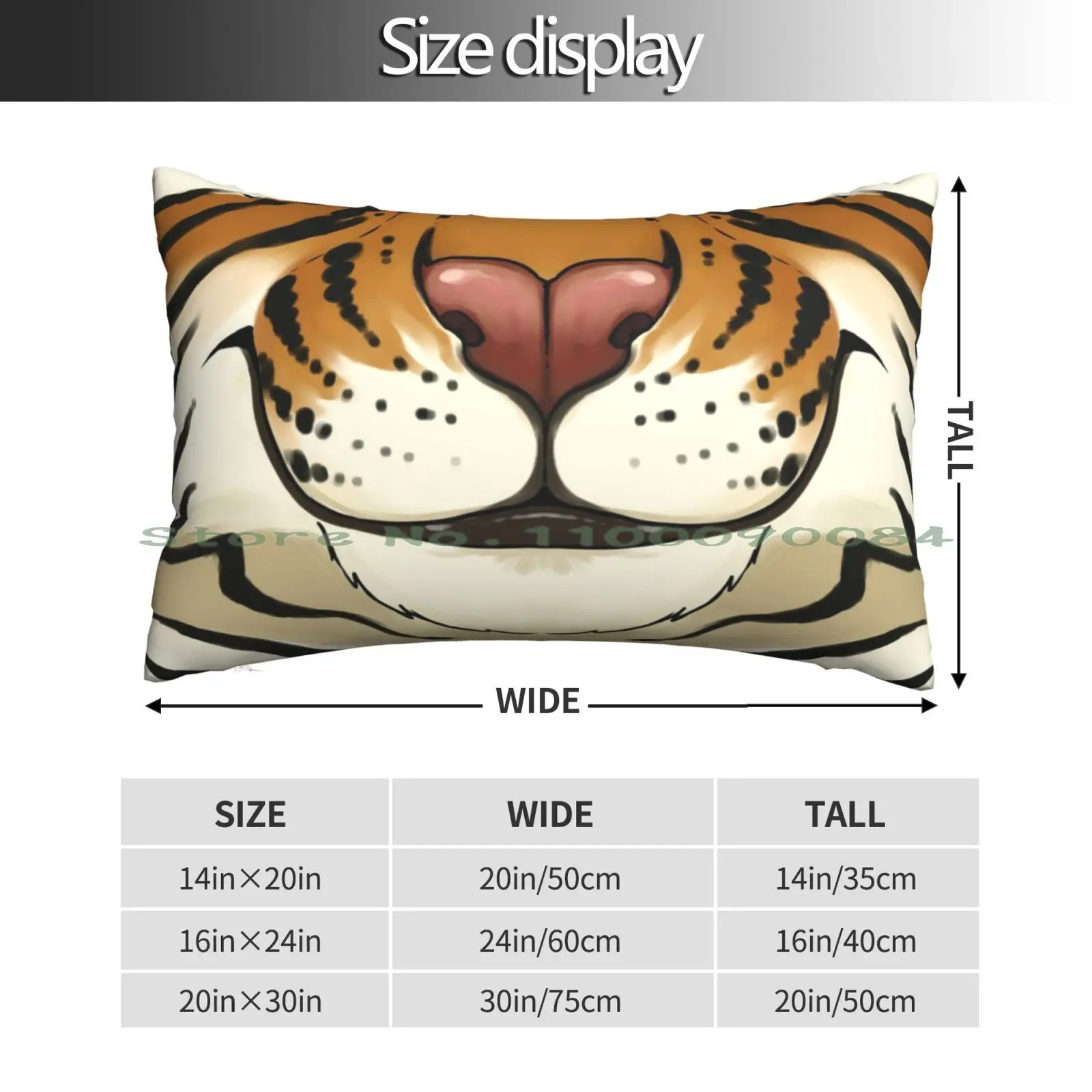 Emotive-Happy Tiger Pillow Case 20x30 50*75 Sofa Bedroom Bambook Stick Vegan Rabbit Watercolor Flower Panda Lover Panda Sleep