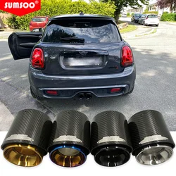 genuine SUMSOO 1PCS Black/Glod/Burnt Blue/Silver Chrome and Carbon Fiber Muffler Tip Fit for BWM MINI Cooper S Exhaust Tip