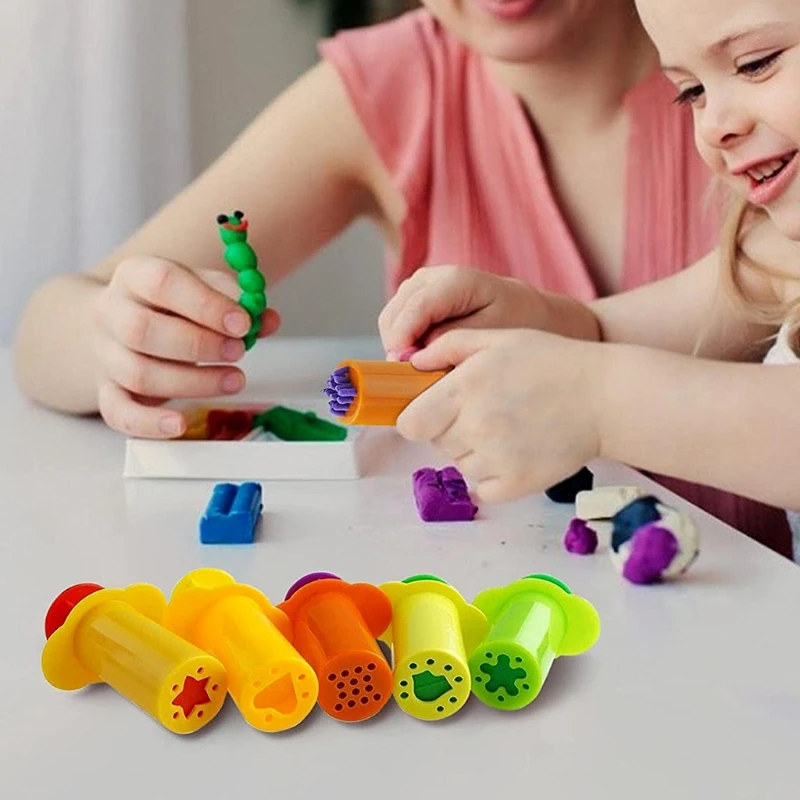 5 Cái/bộ Bột Extruders Bộ Các Loại Thiết Kế Mới Lạ Tự Làm Họ Nhựa Bóp Làm Playdoh Dụng Cụ Chơi Nhào Bột