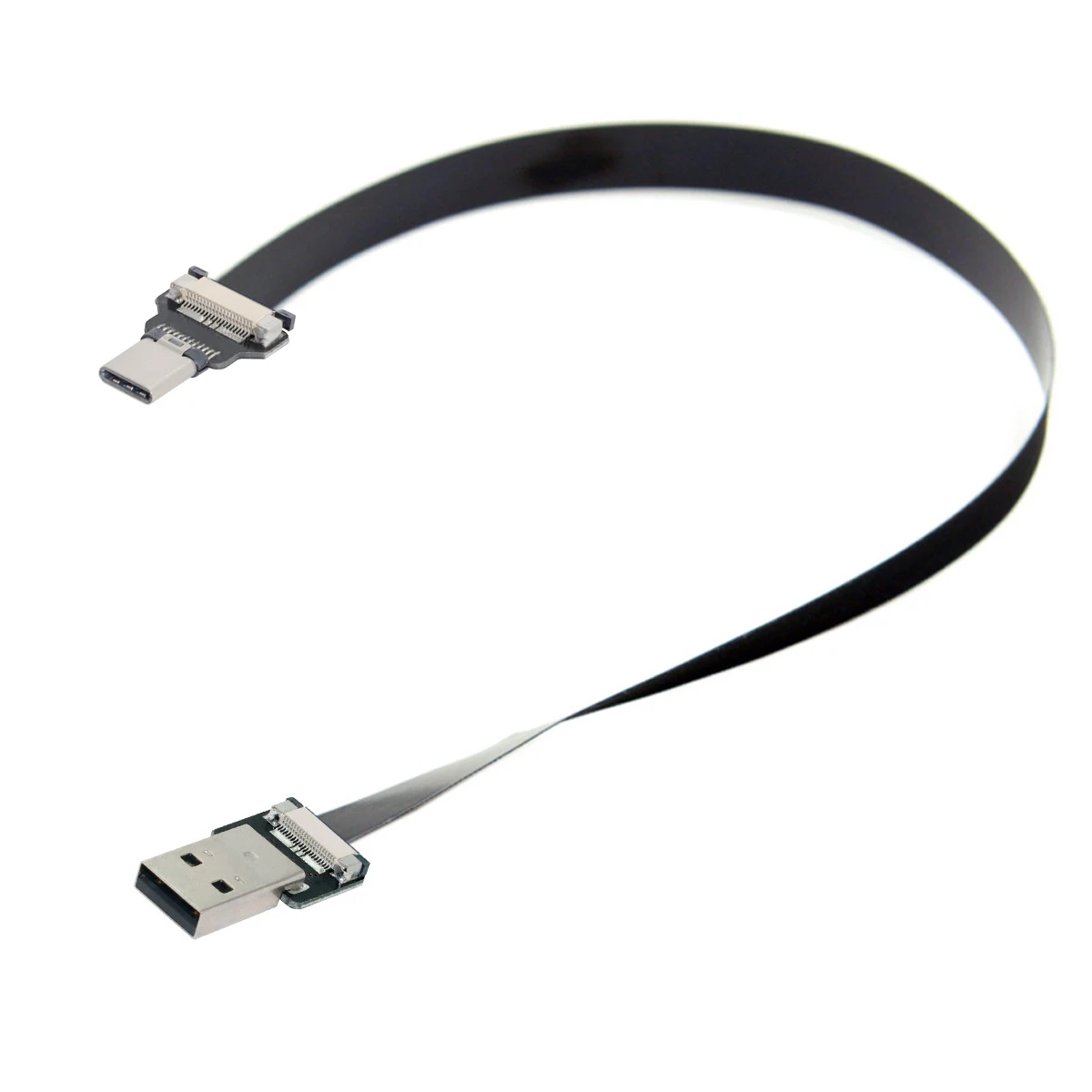 Xiwai USB 2.0 Type-A Male to USB-C Type-C Male Data Flat Slim FPC Cable for FPV & Disk & Phone