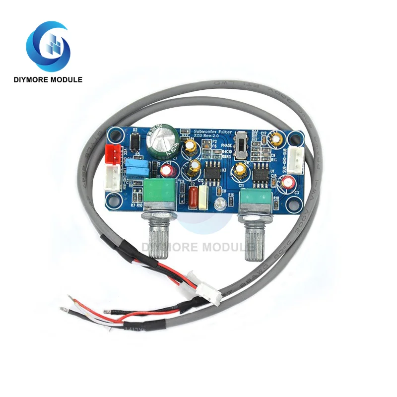 Low Pass Filter Bass Subwoofer Pre-AMP Amplifier Board DC 9-32V Mono/Dual Channel Preamplifier with Bass Volume Adjustment