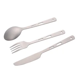 Outdoor Camping Titanium Cutlery Picnic Ti Tableware Knife Spoon Fork