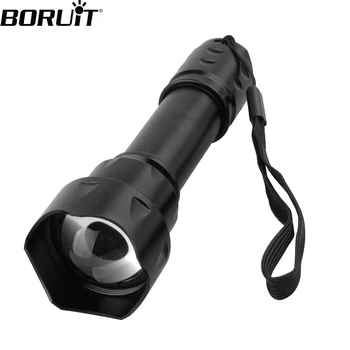BORUiT T20 赤外線 IR 850nm ナイトビジョン LED 戦術懐中電灯ズーム IPX6 防水トーチ使用 18650 バッテリー狩猟ランタン