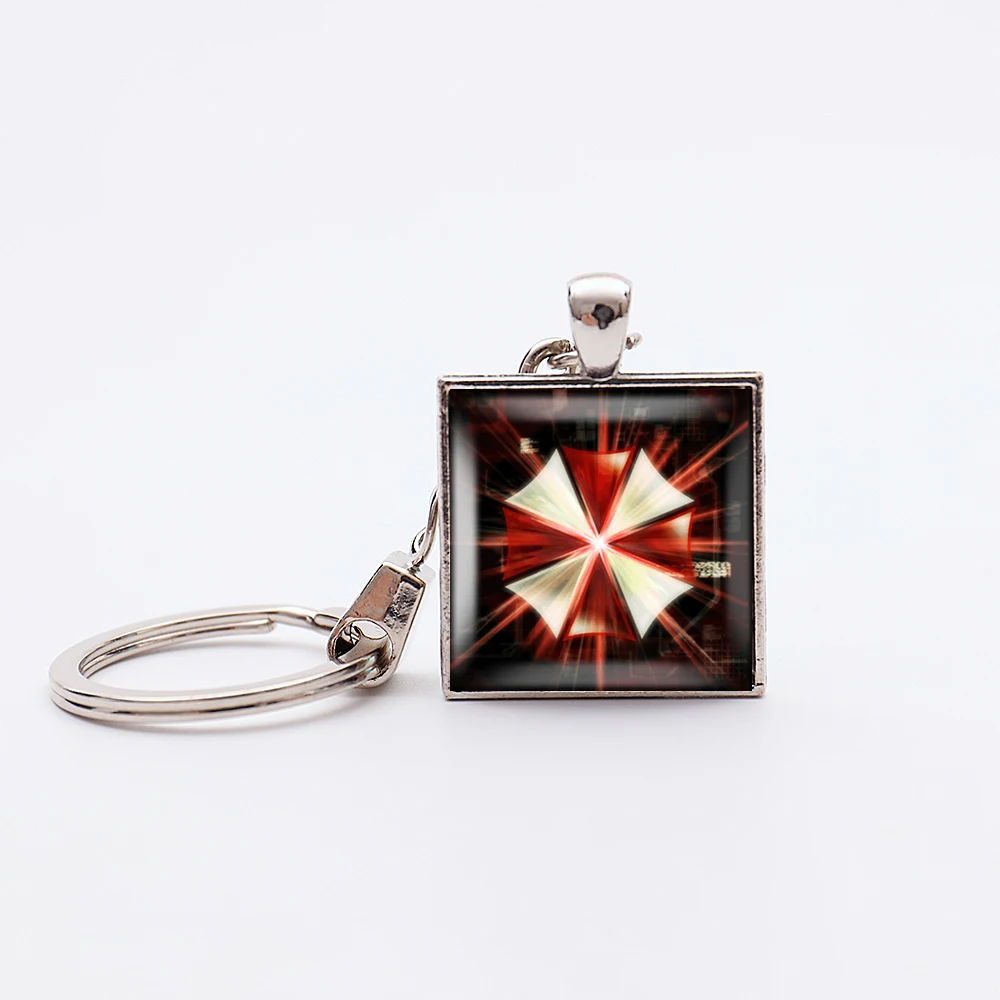 Video Game Residents Evils Pendant Keychains llavero Protective Umbrella Corporation Key Holder Car Umbrella Keyring