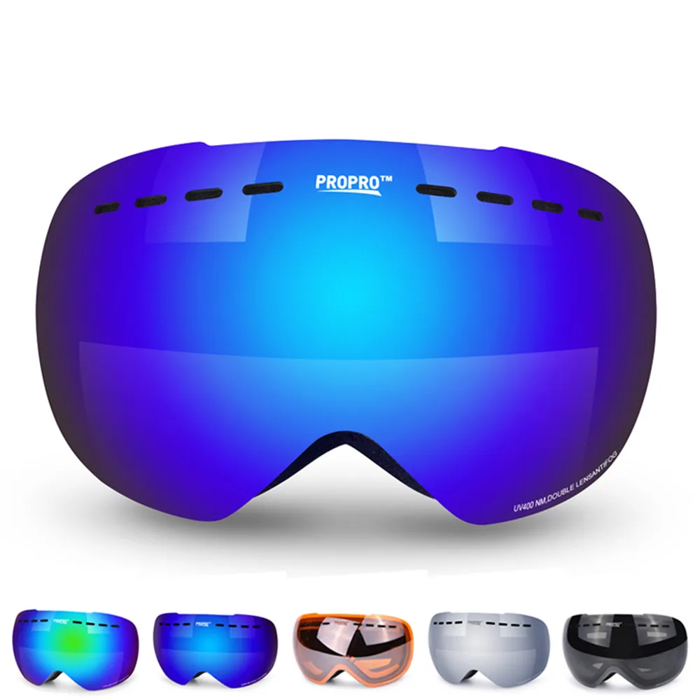 

Mens Ski Goggles Spherical Large Field Of View Adult Veneer Double-Board Wind And Dust With Flexible Frame For Snow Sports