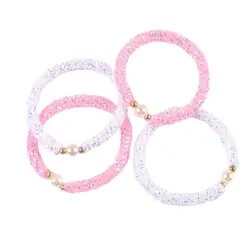 2pcs Cute Sequins and pearls White and pink Children's sweater bracelet for children gift cp2723