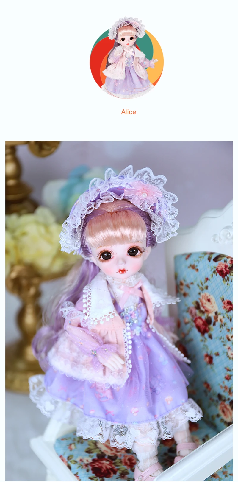 DBS DREAM FAIRY Puppe 1/6 BJD Name von Little Angel, mechanischer Gelenkkörper mit Make-up, inklusive Kopfhaut, Augen, Kleidung für Mädchen SD – Detail 31