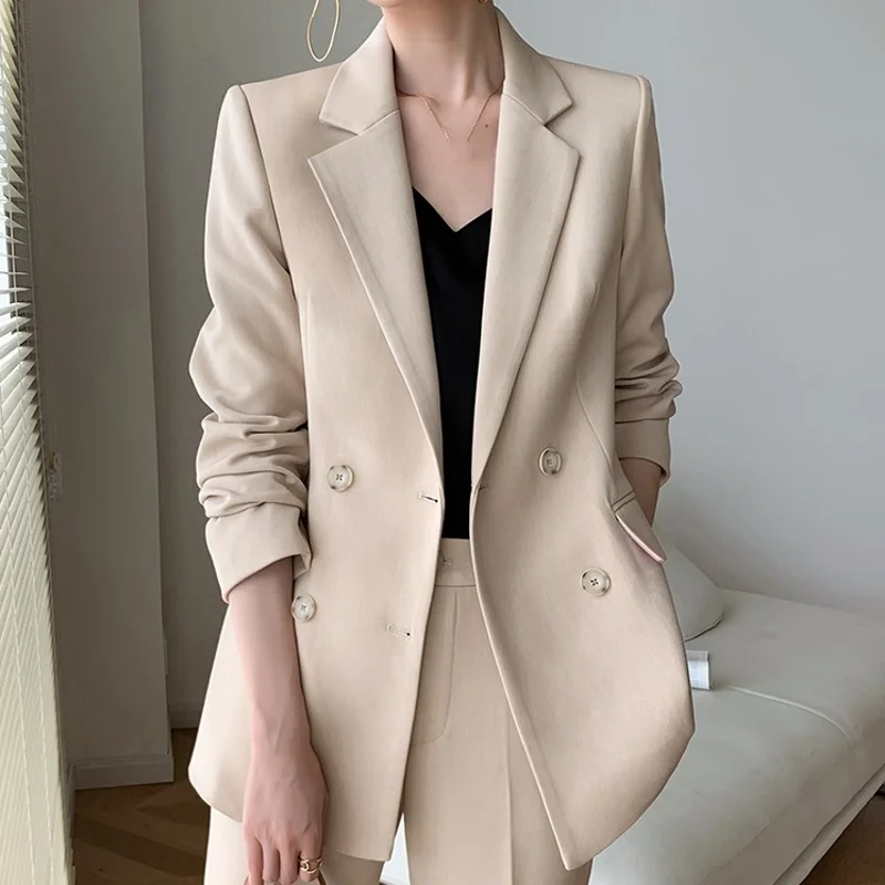 

Suits Casual Sets Womens 2022 Autumn Winter Thicken Fashion Elegant High Street Female British Style Korean Two-Piece Suit