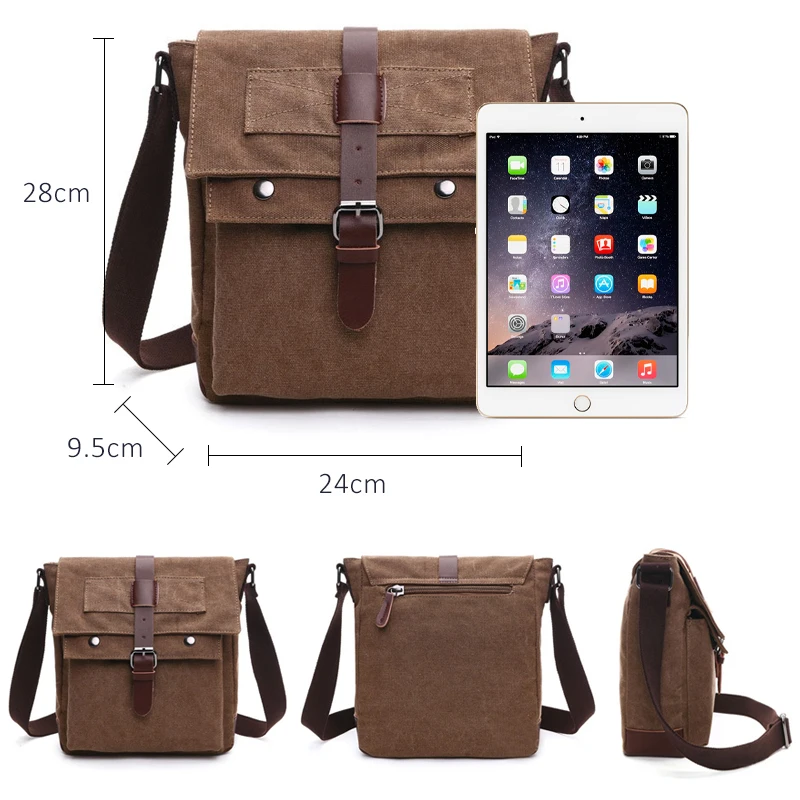 Imagem -04 - Vintage Canvas Crossbody Pack para Homens Business Bolsa do Mensageiro Shoulder Bolsa Retro Casual Office Travel Bag