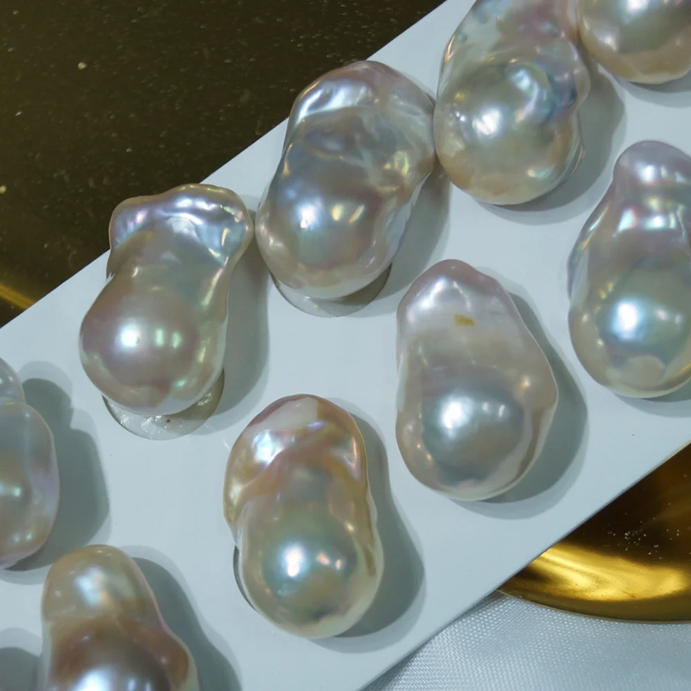 

Irregular shape 3A full hole /no hole white/pink/purple loose pearl 15-16mm 1pcs charming style natural baroque freshwater pearl