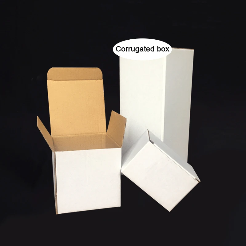 10Pcs White Kraft Paper Box 3 Layers Corrugated Box Rectangle Box Mailer Water Cup/Cosmetics Packaging Boxes Business Supplies