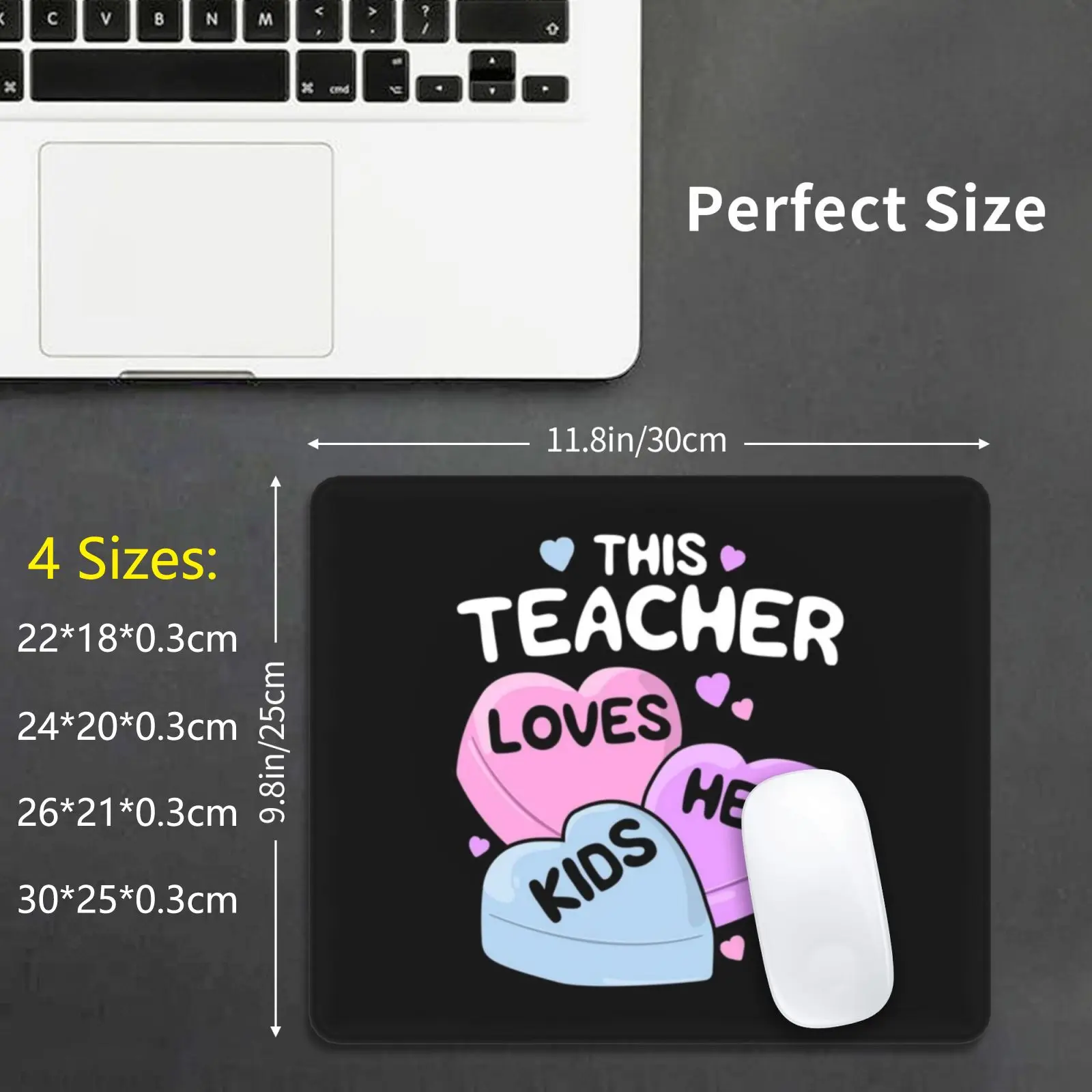 This Teacher Loves Her Kids Valentines Day Heart Mouse Pad DIY Print Teacher Valentine