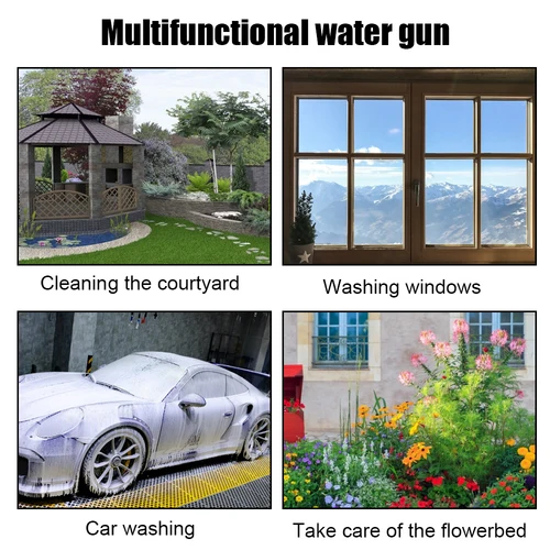 Imagen 2 del producto Lavadora de espuma larga para coche, boquilla de pistola de agua de alta presión, herramientas de lavado y riego, accesorios universales para motocicleta todoterreno 4x4