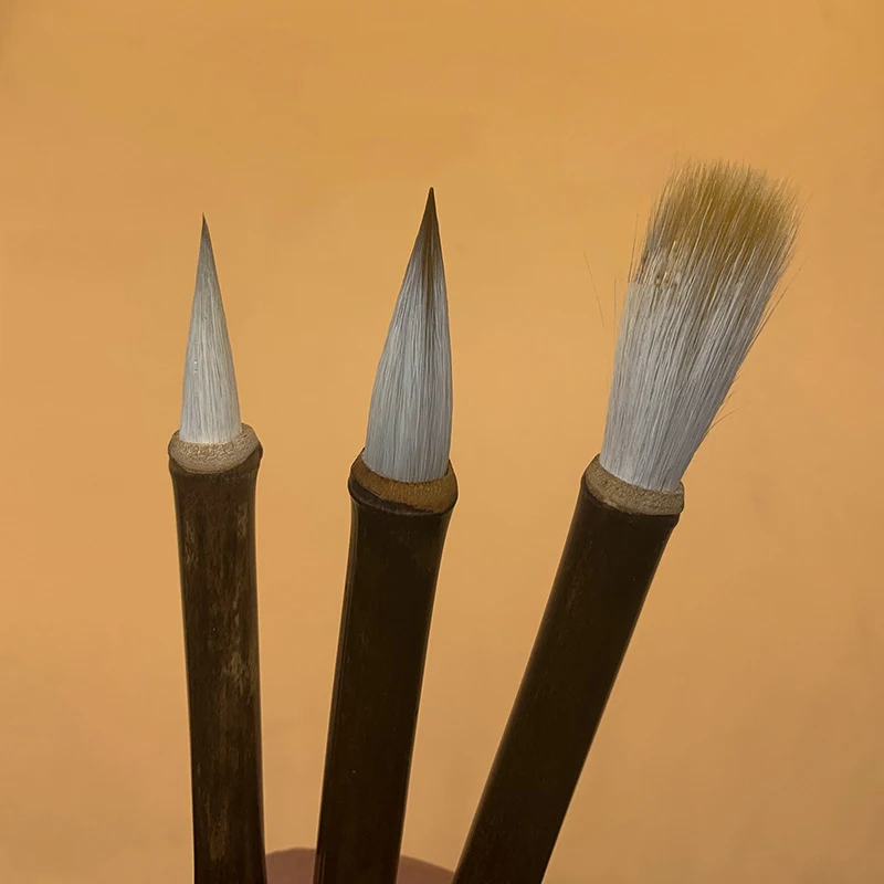 EZONE Chinese Writing Brush Animal Hair Watercolor Pen Bamboo Penholder Beginner Soft Hair Student Stationery for School Supply