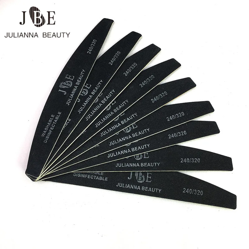 

10Pcs Wooden Nail Files For Manicure 240/320 Strong Thick Sandpaper Sanding Nails File Buffs Buffing Black Boat Nail Care Tool