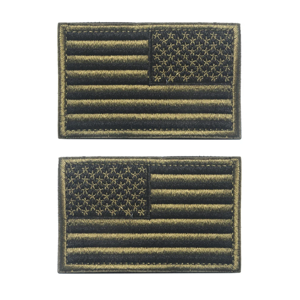 2 Pieces American Flag Embroidered Patches Bundle USA Patch America Embroidery Patches For Clothing Jackets Backpack