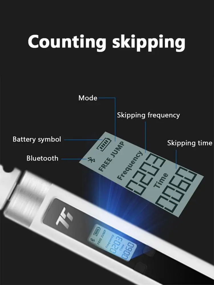 Rope Skipping Digital Counter Bluetooth Electronic Counter Skipping Rope APP Record Skipping Rope Training Weight Loss Fitness