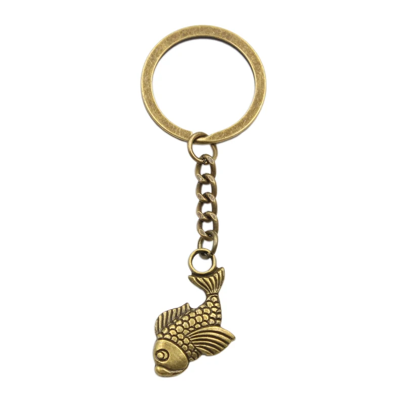 Factory Price Carp Fish Pendant Key Ring Metal Chain Bronze Silver Color Men Car Gift Souvenirs Keychain Dropshipping