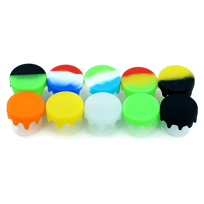 Glass Concentrate Jars with Silicone Lid, Wax Containers, Multi Use Storage Box for Makeup Girls Gifts, 10Pcs, 6ml