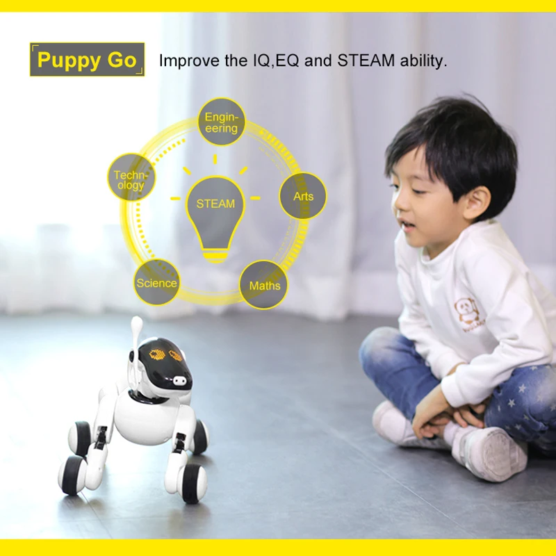 Smart AI Robot Dog Voice Control Puppy Go Touch Interactive toys for Boys Educational Funny Gift Motion Dance Songs Music Speak