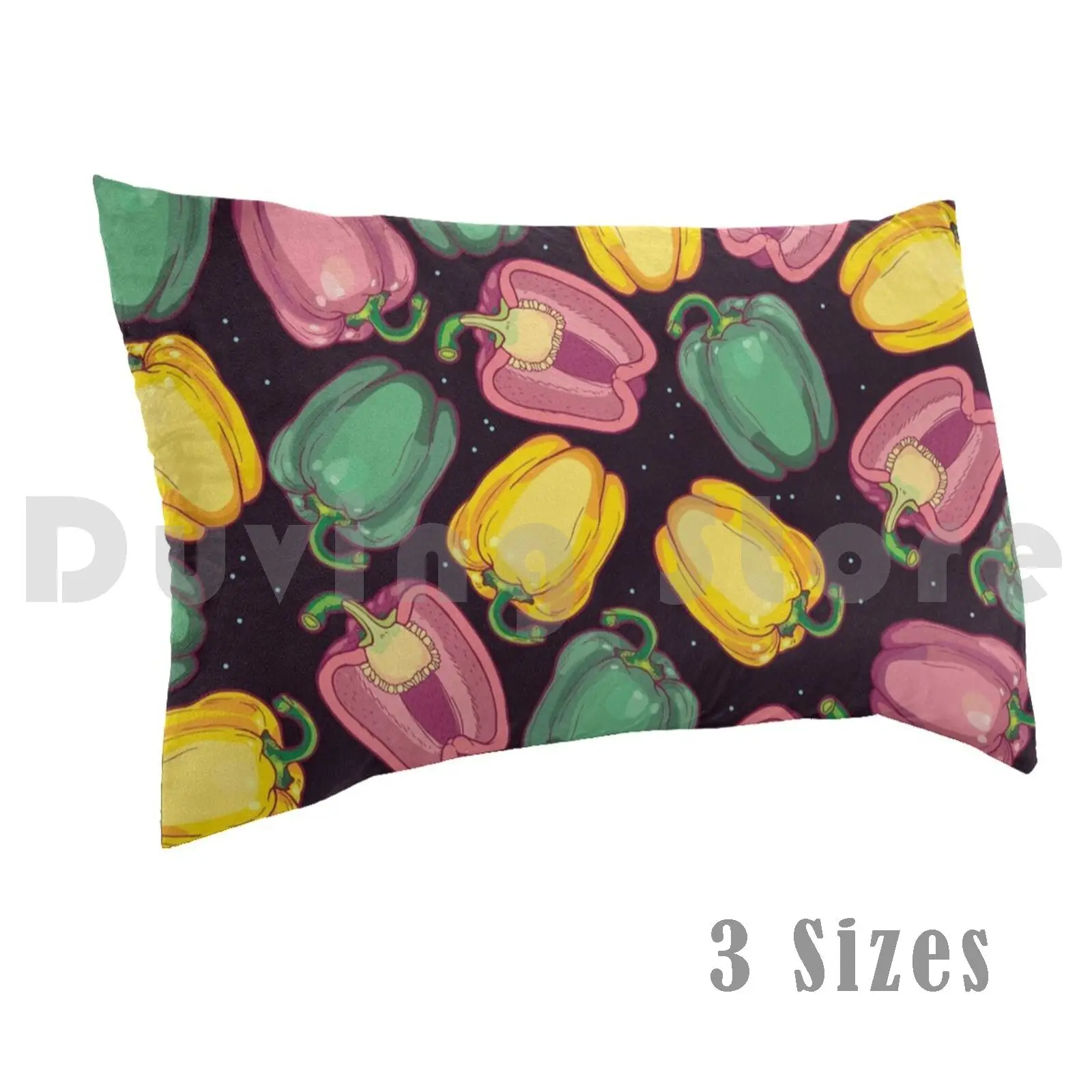 Epic Bell Peppers In Space Pillow Case Printed 50x75 Bell Pepper Pattern Night Sky Garden Pink