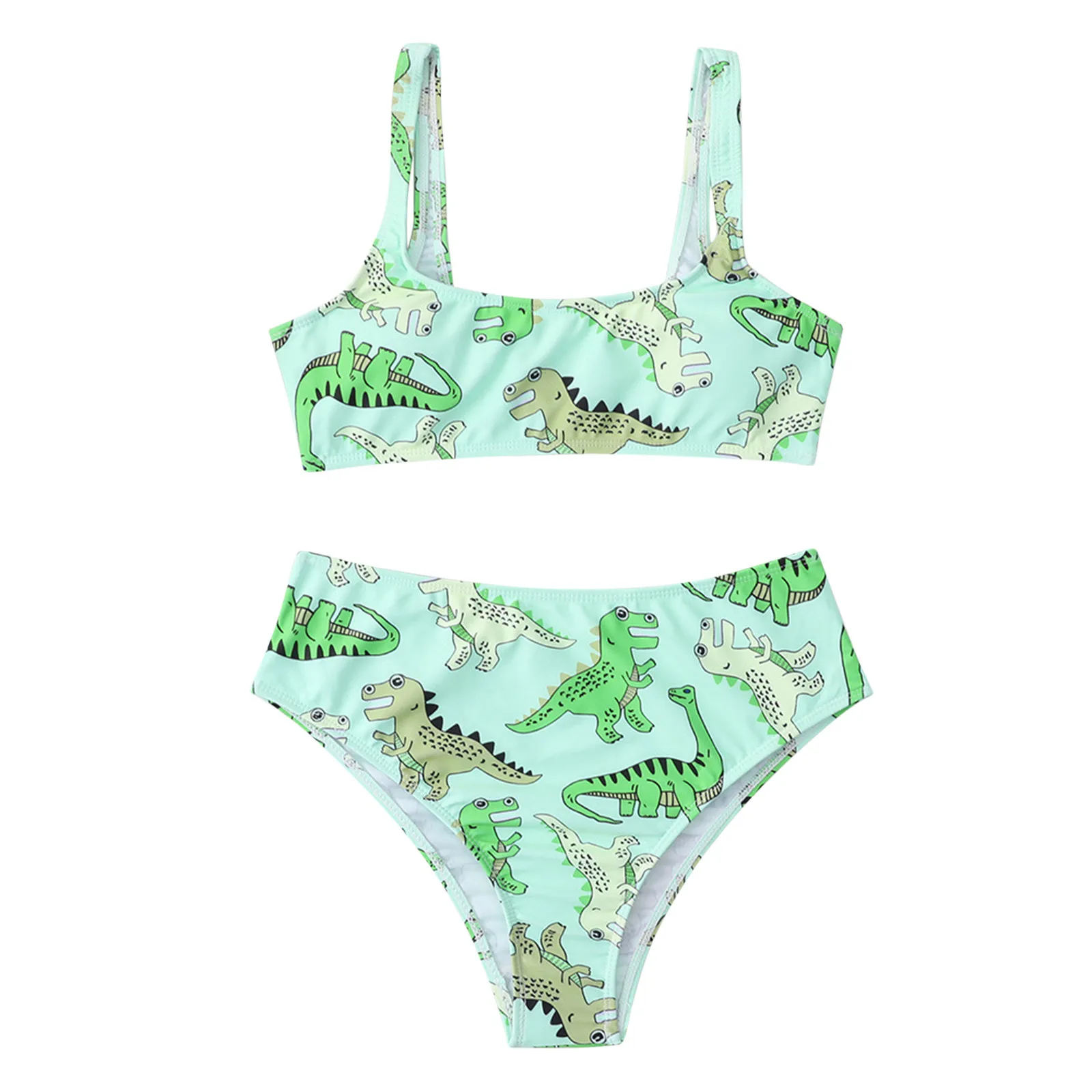 Women Sexy Cute Dinosaur Print Split Two Pieces Swimsuit Swimwear Bikini Set Trajes De Baño Mujer