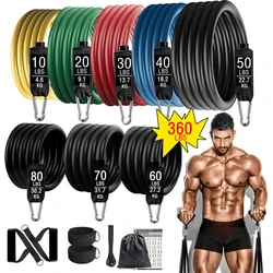 360LBS Fitness Resistance Loop Bands Set Exercise Yoga Training Band Workout Gym Equipment for Home Bodybuilding Men Weights