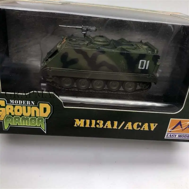 1/72 US M113A1/ACAV Tank Army Tank Platinum Collectible Assembled Model Finished Model Easymodel Toy