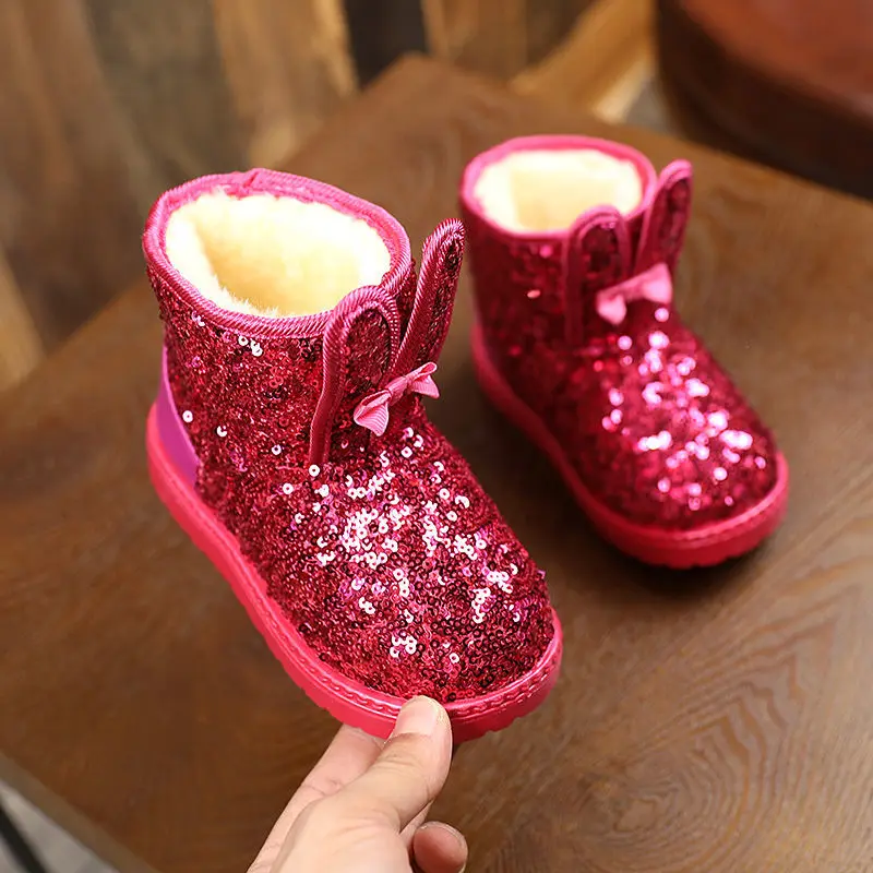 

Botas De Mujer 2021 Winter Baby Fashion Boots Walking Shoes for Toddler Boys Girls Warm Sequins Waterproof Non-slip Snow Boots