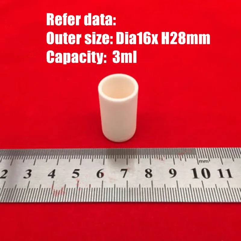 1ml 2ml 3ml 4ml 0.5ml Small Cylindrical 99% pure alumina crucible metal casting crucible corundum ceramic crucible