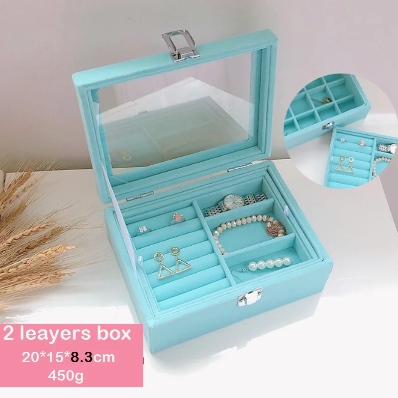 

High Quality Luxury Velvet Jewelry Display Box Case for Rings Earrings Bracelets Necklaces or other Ornaments Storage Organizer