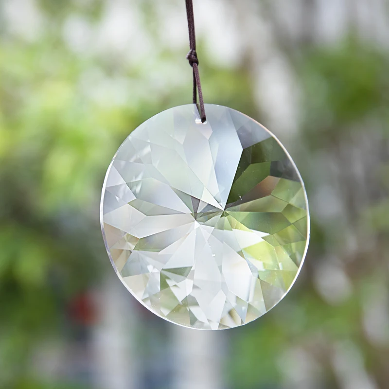 

H&D Crystal Rainbow Sunshade Hanging Glass Prism Pendant with Transparent Bauhinia Rear View Mirror Window Trim Valentine's Day