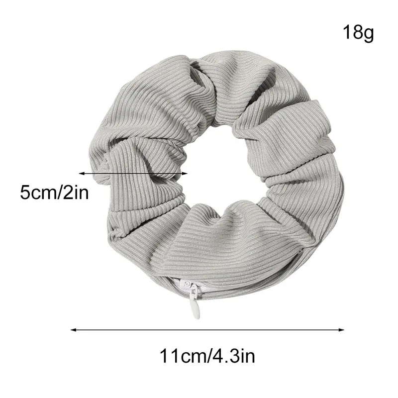 Scrunchies de terciopelo con cremallera para mujer, cintas creativas para el pelo, de bolsillo, de calidad de marca, Color sólido, novedad de 2023