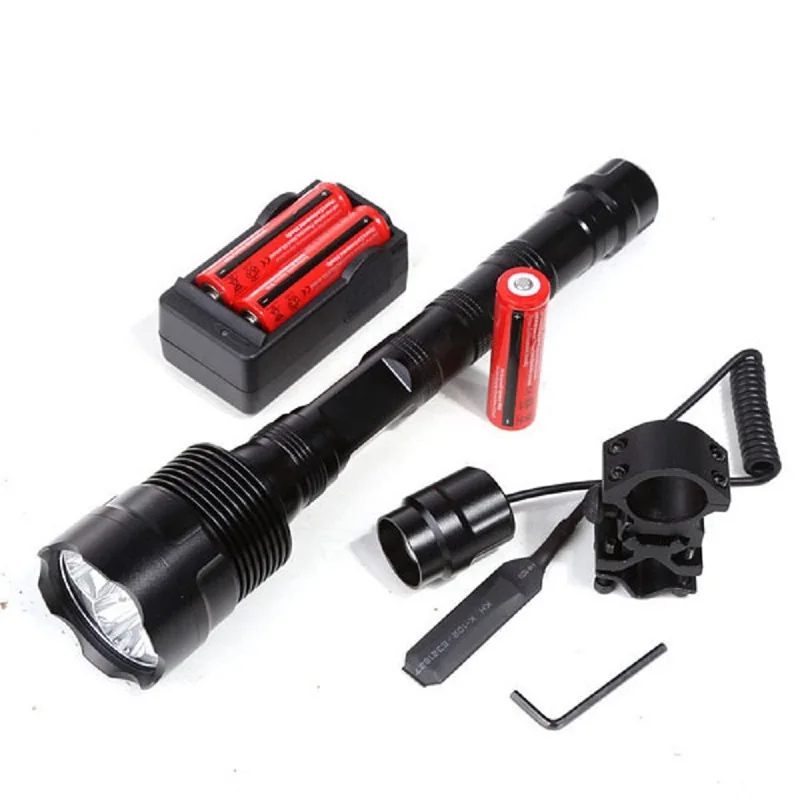 

Anjoet Tactical flashlight torch 6000Lm XML 3T6 LED Waterproof flash light 18650 Rechargeable battery frame Tail switch