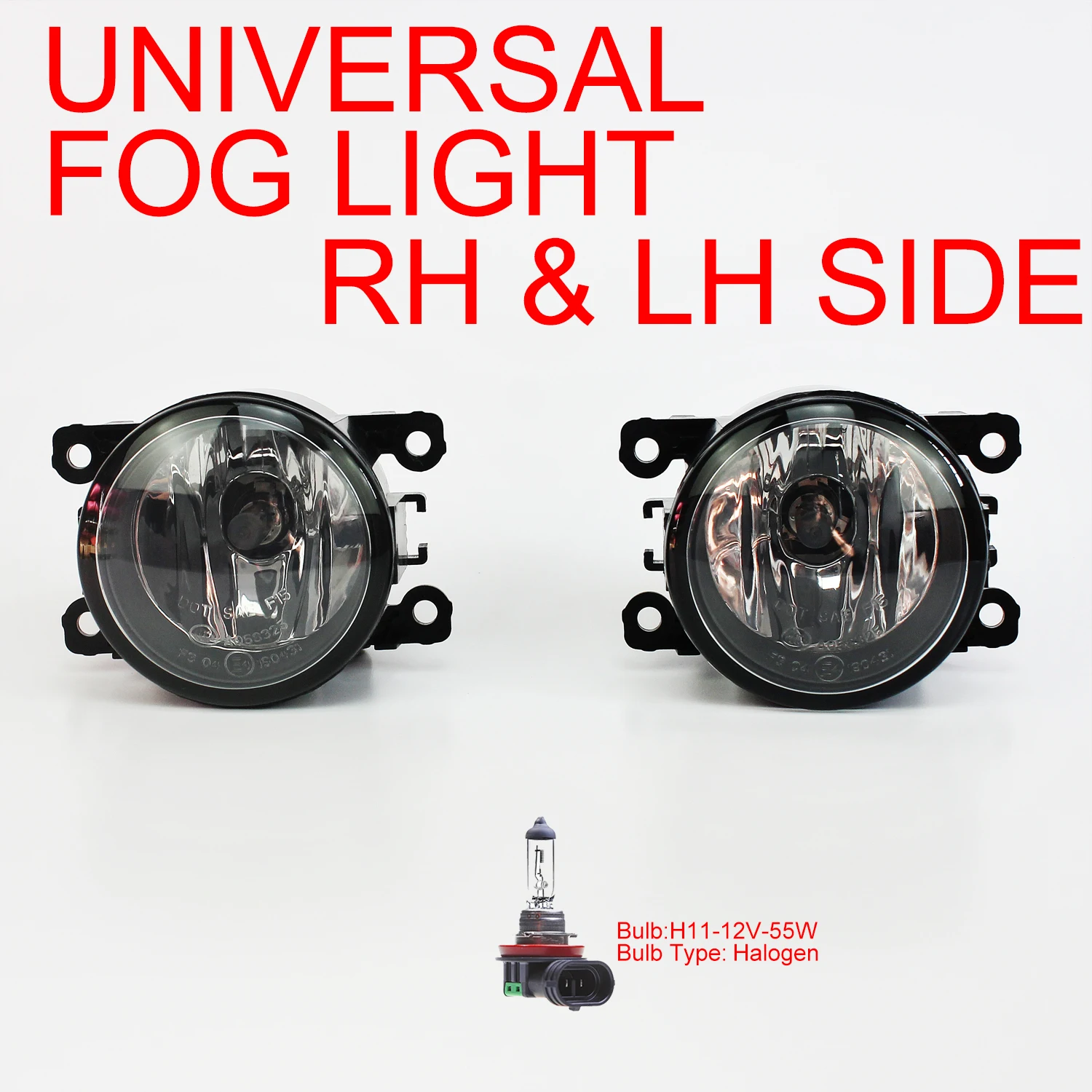 

Universal Halogen Fog Light Lamp Assemblies 55W H11 Bulbs For Nissan Acura Honda Ford Suzuki Mitsubishi Subaru Lincoln Porsche