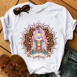 Summer Tops Tee shirt Streetwear Harajuku Style Funny Woman T Shirt Kawaii Yo Ga Buddha Mandala Print Female Tshirt streetwear