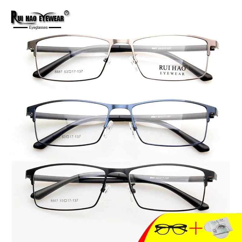 Customize Prescription Eyeglasses Rectangle Glasses Frame Men Fill Resin Lenses Myopia Reading Progressive Spectacles 8887